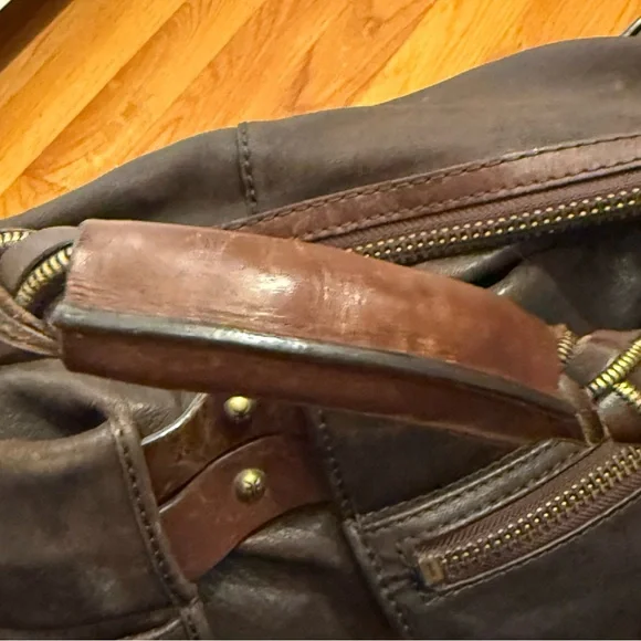 Vintage *Rare* Frye Christine Hobo Leather Shoulder Bag with Braided Handle - Picture 10 of 15